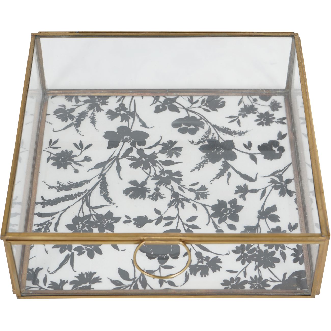 Laura Ashley Gold & Clear Glass Box In Rye | Large